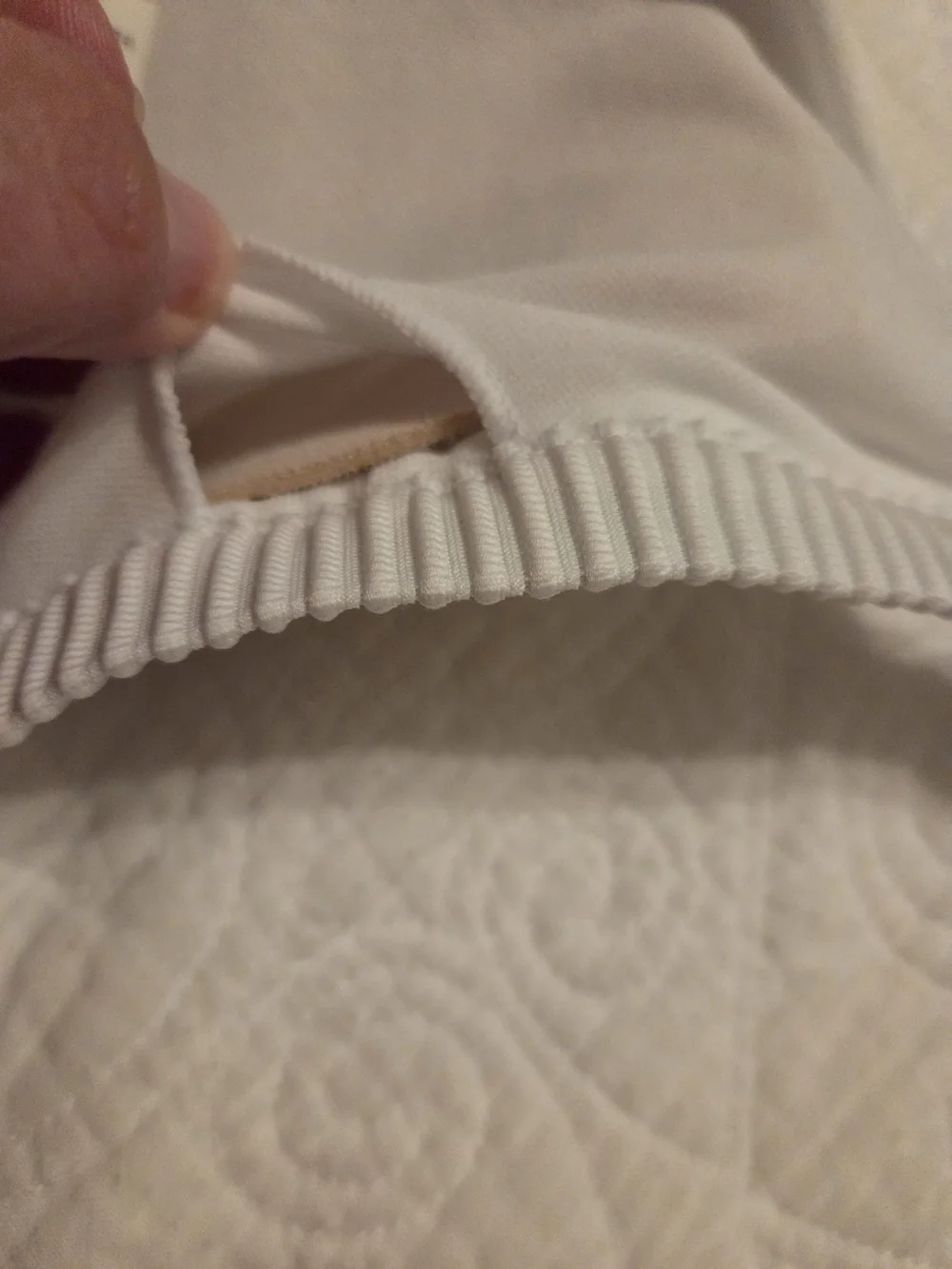 Hollister White Ribbed Triangle Bikini Top. Size XL